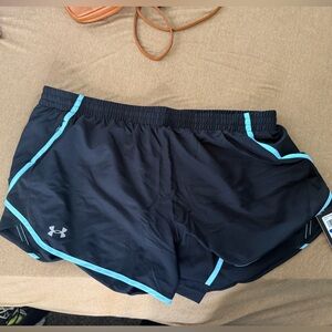 Under Armour Black Shorts with Light Blue Trim